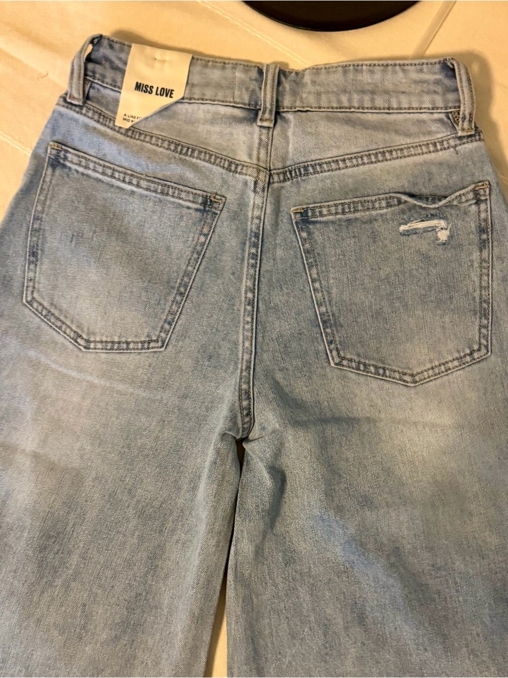 Miss Love stretch light wide leg denim pants size small - Picture 7 of 9